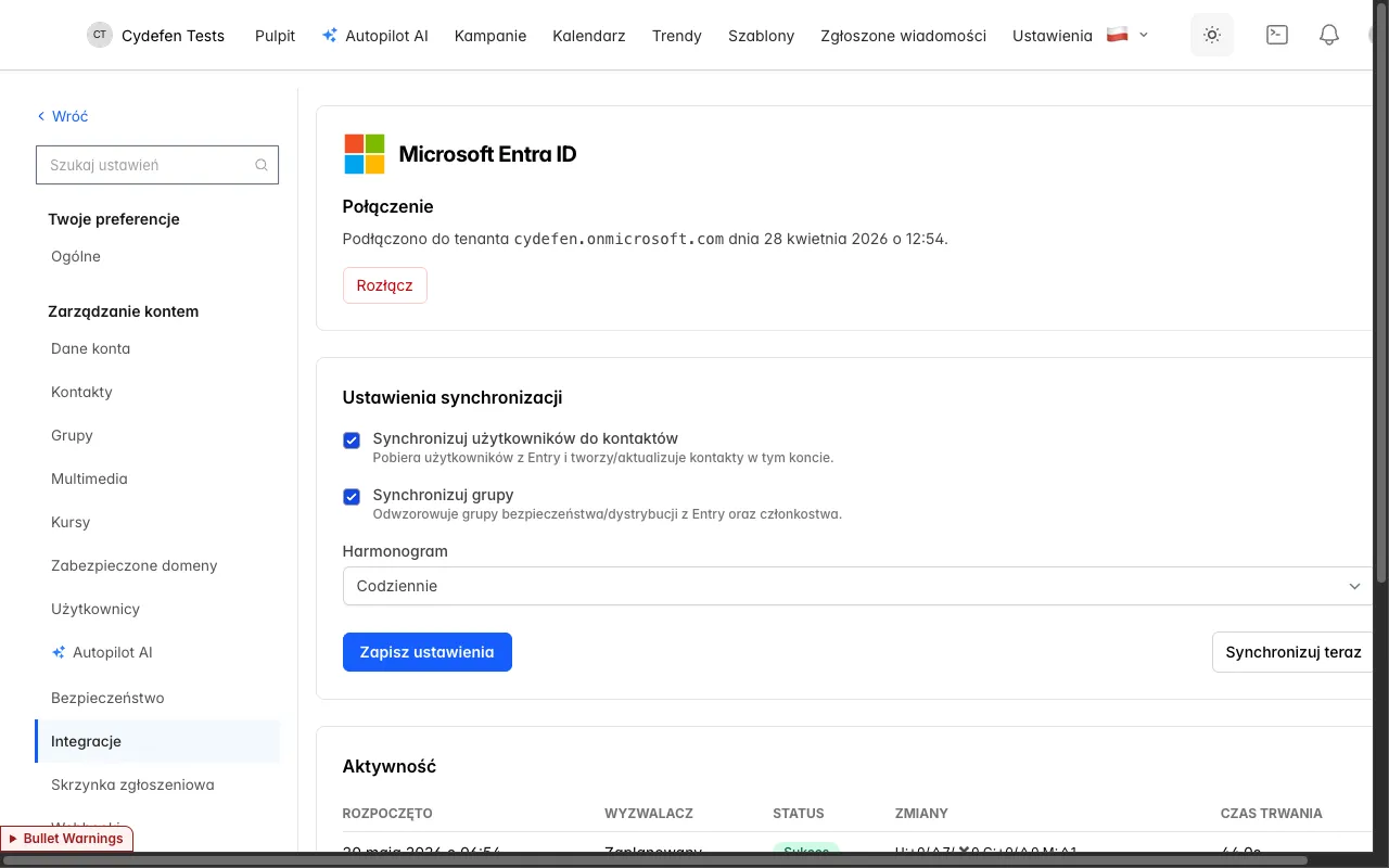 Integracja z Microsoft Entra w PhishSpot