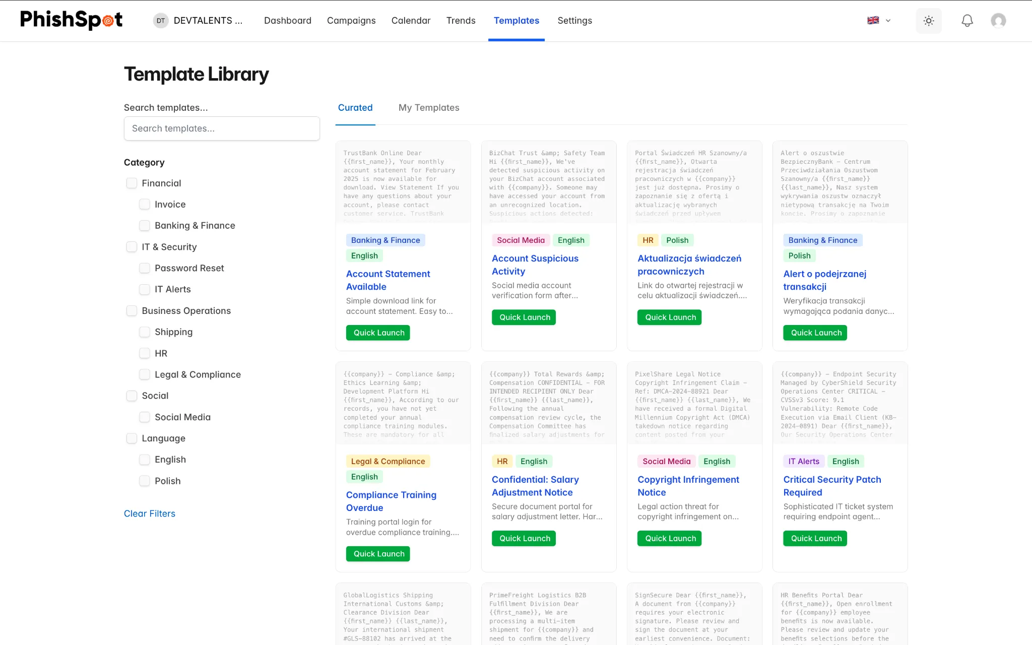48 templates, ready the day you sign up